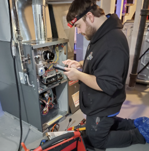 employee working on unit